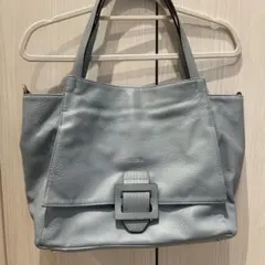 FIRANO ライトグレー バックル付きトートバッグ＆ショルダーバッグセット