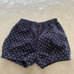 ネイビー ドット柄 ハーフパンツ 80cm 無印良品