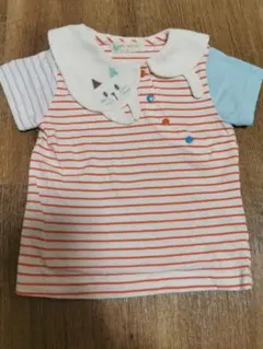 新品 90cm ベイビーチアー　目玉焼き　長袖Tシャツ　ロンT キッズ　ベビー baby cheer（ベイビーチアー）の「りんごジャガード長袖Tシャツ（T