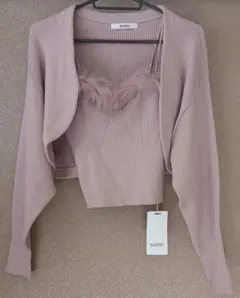 SNIDEL ピンク カーディガン・ファー付きトップスセット