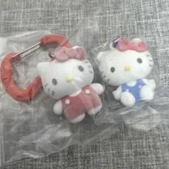 ハローキティ カラビナマスコットチャーム　ふわふわフロッキーチャーム　セット