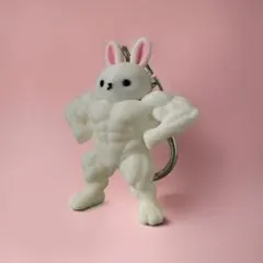 マッチョ うさぎ　バッグチャーム 約5cm 完全オリジナル