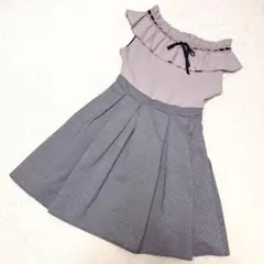 evelyn ひざ丈 フレンチスリーブワンピース