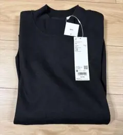 ユニクロU ブラッシュドジャージーモックネックTシャツ