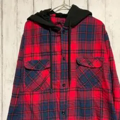 K*N様 NO BOUNDARIES フード付きネルシャツ XLサイズ