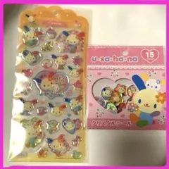 【国内正規品】大人気☆ウサハナクリスタルおはじきシール＆ドロップジェリーシール