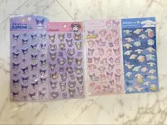 ぷくっとシール マイメロディちゃん クロミちゃん シナモンロールちゃん4枚セット