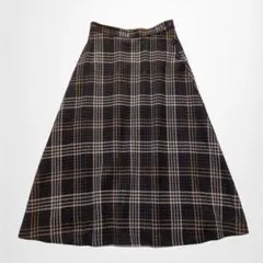 デッサン ロングフレアスカート チェック ウエストゴム 洗える