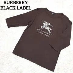 バーバリーブラックレーベル　5分袖Tシャツ　サイズ2　ブラウン　ホース　メンズ