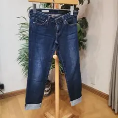 ーtheory:セオリー:スリムフィット ダークブルーデニム七分丈:M
