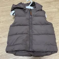 H&M フード付きブラウンダウンベスト