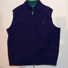POLO GOLF ラルフローレン フリース ベスト ネイビーパープルLLサイズ