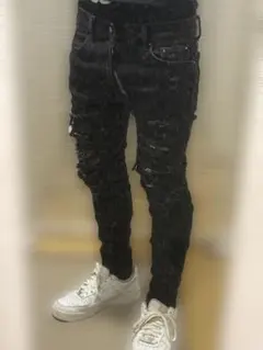 mnml ブラック　ストレッチスキニーデニム　drip swag 28インチ mnml 28スキニーデニム drip swag - メルカリ
