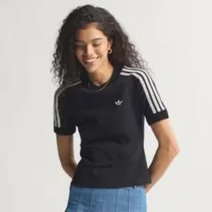 レディース ニット クロシェ ディテール付き カリ Tシャツ　ブラックのサムネイル