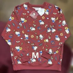 Hello Kitty 総柄 スウェット トレーナー　赤　Mサイズ