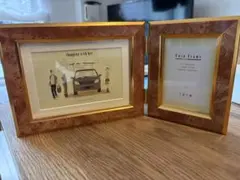 ツインフレーム イラスト入り ブラウン・ゴールド