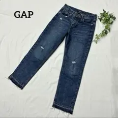 【即完売商品！】GAP　デニムパンツ　ジーンズ　ダメージ　ブルー　テーパード　L
