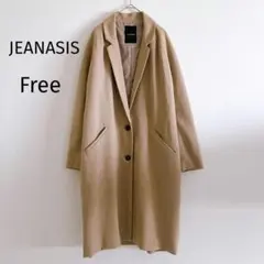 ☆ジーナシス　チェスターコート　ロング丈　ベージュ　通勤　シンプル　5507