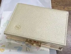 皇居 財布 がま口 二つ折り シルバー 銀色 菊紋 牛革 レザー 土産 限定