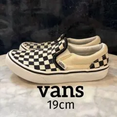 vans キッズスニーカー　スリッポン　チェッカー　19cm
