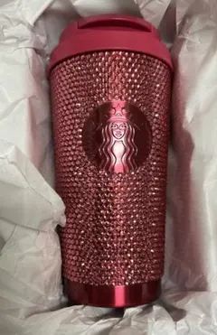 【新品未使用】バレンタイン2026ステンレスタンブラーラインストーン スタバ