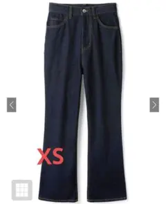 ハイウエストセミフレアデニムパンツ[cu289] ネイビー