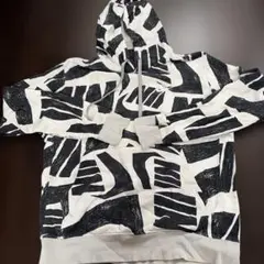 NIKE 総柄 パーカー ホワイト ブラック