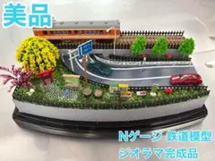 ミニジオラマ】No.16 線路と並走（踏切ver⑦） ハンドメイドジオラマ