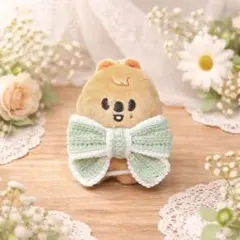 リボン ライトグリーン 黄緑 10cm ぬい服 skzoo