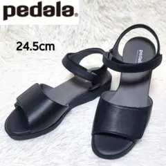 極美品❤️アシックス ペダラ サンダル 24.5cm 3E 本革 黒 GEL