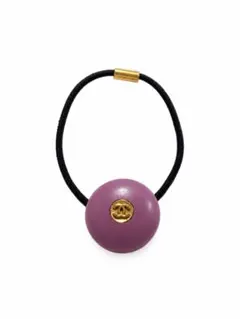 CHANEL ヘアゴム 미사용 品 パープル×ココシャネル①