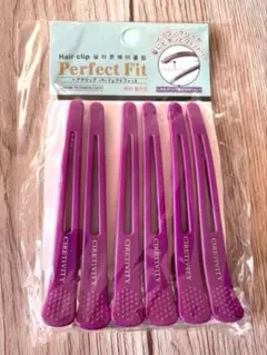 [6개 세트] 정렬 불량 방지 헤어클립, 퍼플, 오리털, 헤어컷, 이발사, 미용실