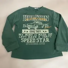 【記名なし】120 裏起毛　トレーナー 車プリント