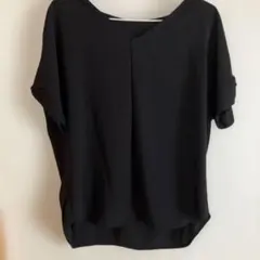 ロペピクニック 半袖トップス 黒 38 フリル袖オフィスカジュアル 上品