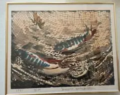 貴石画 宝石画 ストーンアート 3連 錦鯉 中古美品 - メルカリ