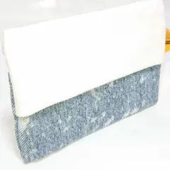 1.ミニポーチ★デニム☆ティッシュポケット&チャーム付