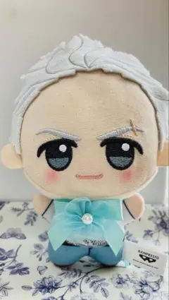 ちびぐるみ用 ぬい服 ミニエプロン スタイ 水色 白色 ホワイト