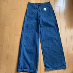 Lee ダークブルーワイドレッグデニムパンツ XS
