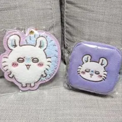 モモンガ カラビナつき刺繍スクエアミニポーチ もこもこサガラ刺繍キーホルダー