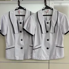 ENJOY 半袖オーバーブラウス 9号 2枚セット 事務服　ラベンダー