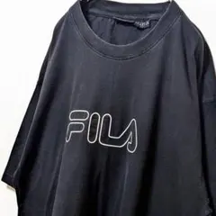 フィラ FILA ロゴ Tシャツ ブラック 黒 XL 古着