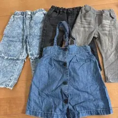 デニムボトムスとオーバーオールセット90cm