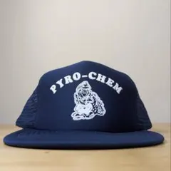80s-90sデッドストックPYRO-CHEMトラッカーキャップ 企業 ロゴ