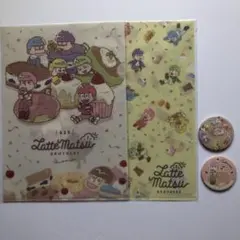 【SnowMan おそ松さん】A 4 クリアホルダー　ラテ柄＋缶バッジ　ラテ柄