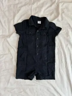 gap 半袖ロンパース シャツロンパース　黒　6-12m 70
