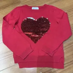 H&M 赤いハートセーター US 4-6Y