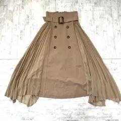 フレイアイディ FRAY I.D プリーツスカート ベージュ　ベルトS トレンチ