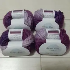 Aurora Wool 紫系グラデーション毛糸 4個　No.５