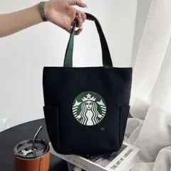 新品スタバ トートバッグ ランチバッグ　ハンドバック　キャンバス　 大容量　海外