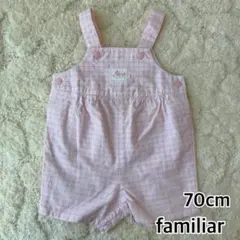 familiar チェック柄ロンパース 70cm 女の子　ベビー